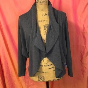 OATT Women’s Open Front Cardigan Gray Size S Waterfall With Dolman Sleeves
